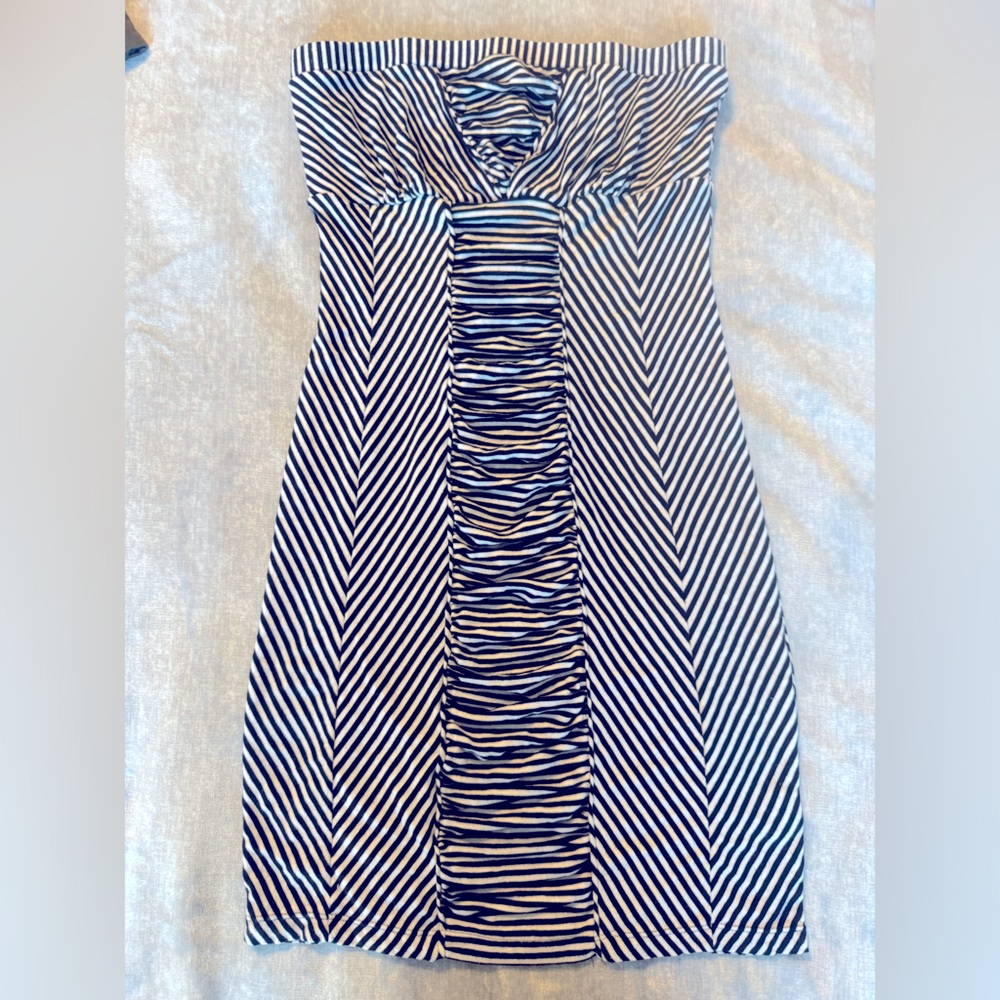 Free People Black and White Striped Tube Dress